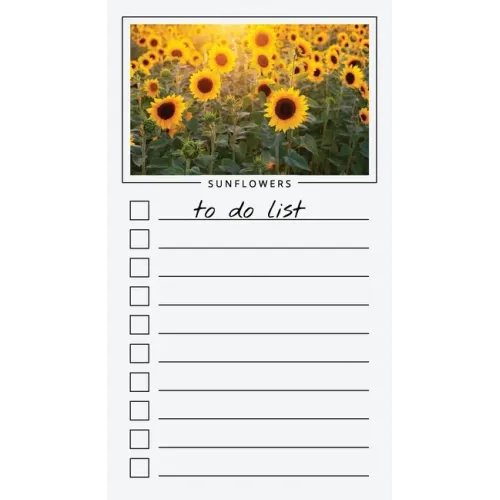 To Do List Notepad: Sunflowers, Checklist, Task Planner for Grocery Shopping, Planning, Organizing