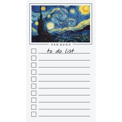 To Do List Notepad: Van Gogh Art, Checklist, Task Planner for Grocery Shopping, Planning, Organizing